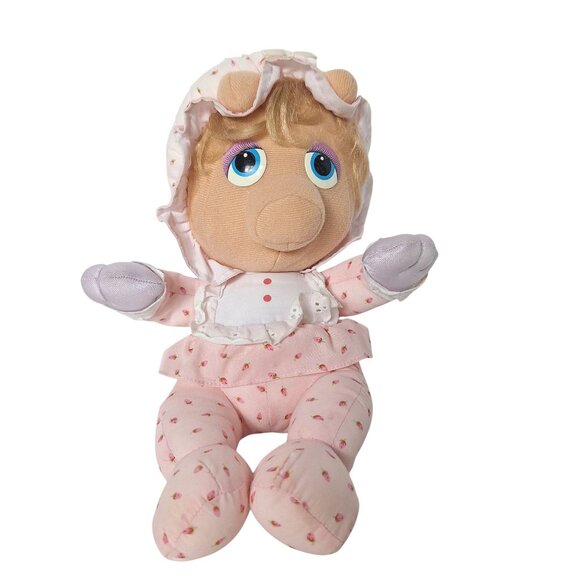 Vtg 1984 Hasbro Softies Miss Piggy Pampers Muppet Babies Stuffed Animal 9.5” - Picture 1 of 7
